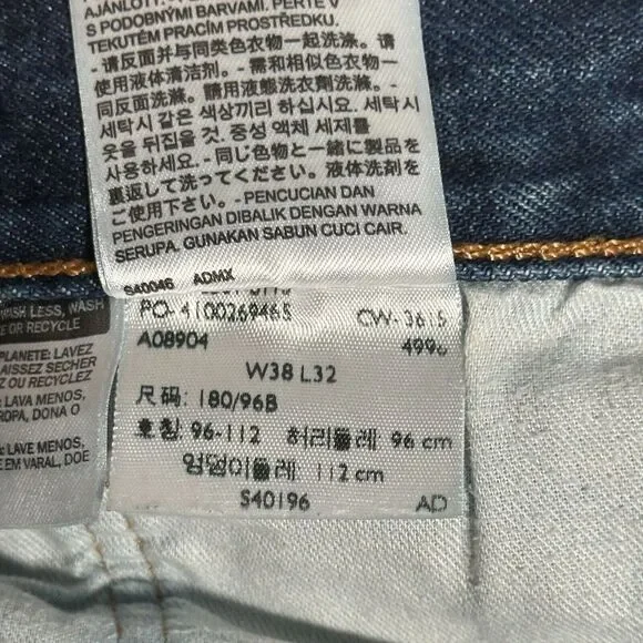 Levis Jeans Mens Size 38x31 501 Original Fit Denim Button‎ Fly Dark Wash Casual - Picture 2 of 11